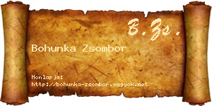 Bohunka Zsombor névjegykártya